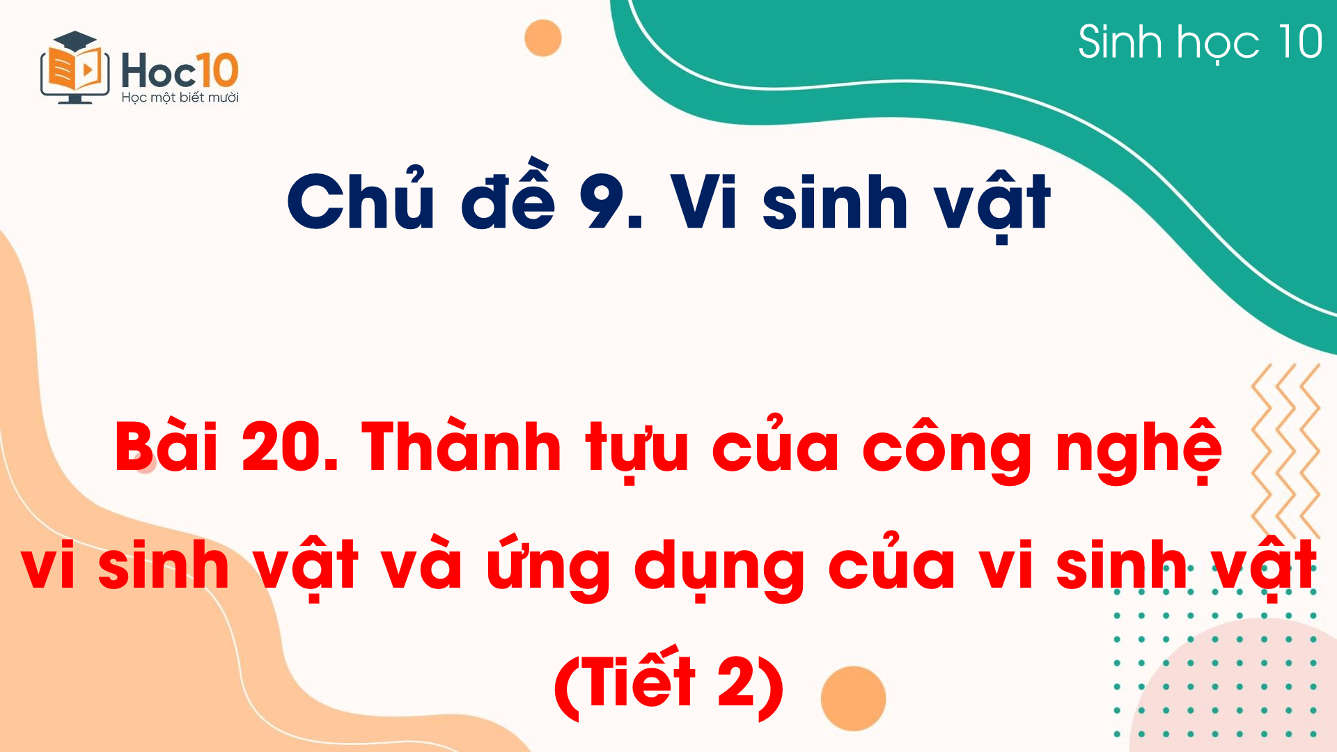 Bài 20 Thành tựu của công nghệ vi sinh vật và ứng dụng của vi sinh vật (Tiết 2)